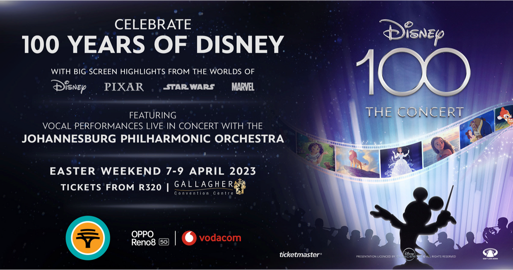 TICKETS ON SALE FROM TODAY TO CELEBRATE 100 YEARS OF DISNEY, IN CONCERT, IN JOHANNESBURG