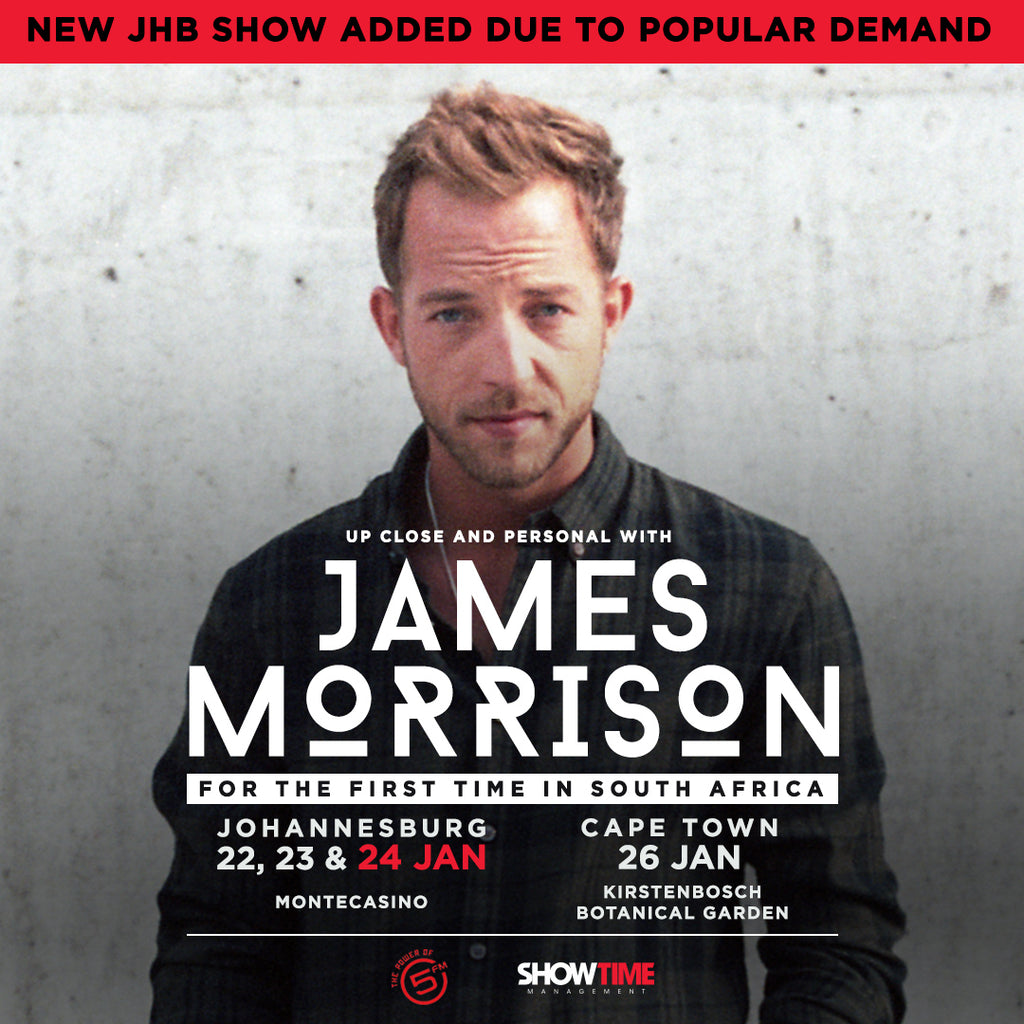 Extra James Morrison JHB Concert & support act announced