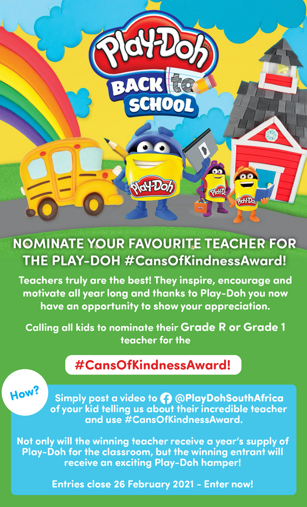 Nominate a Grade R or Grade 1 Teacher and Win with Play-Doh #CansOfKindnessAward