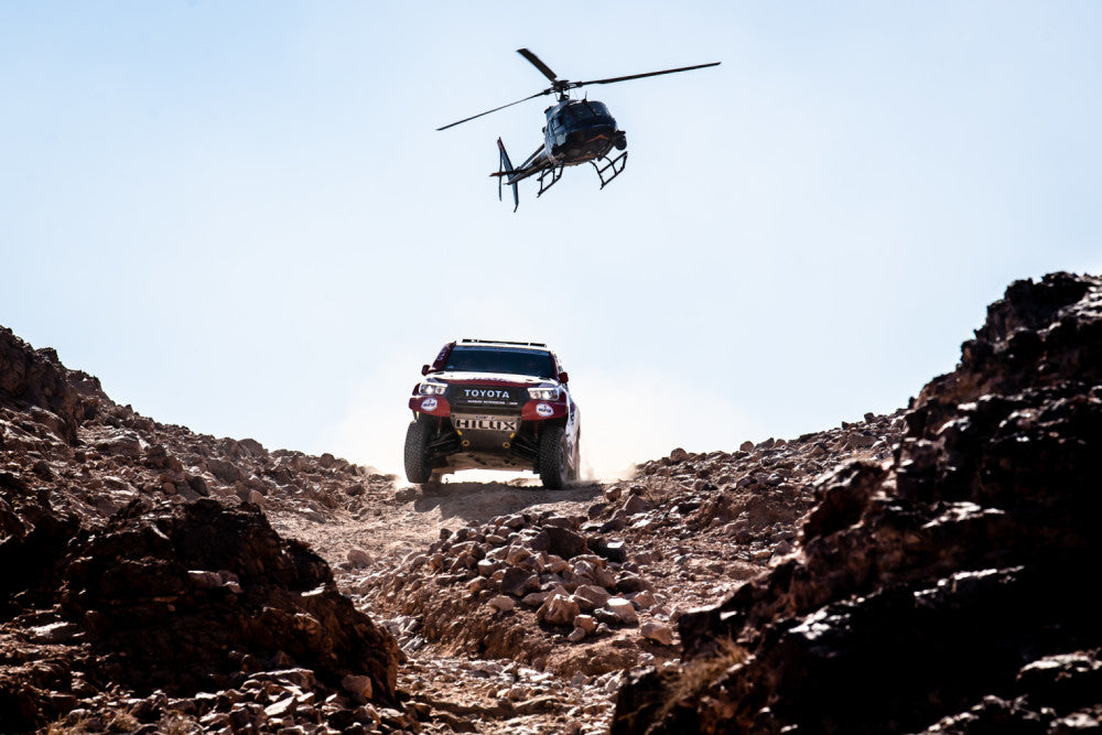 Victory on Stage 2 for Toyota Gazoo Racing's De Villiers / Haro