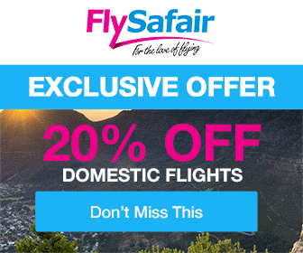 20% Off Domestic Flights with FlySafair