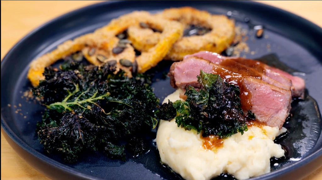 Pan-Fried Sirloin with Creamy Rosemary Pap