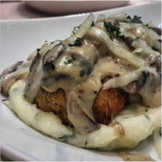 Cream Cheese and Chives Potato Mash with Chicken Meatballs Recipe by Safiyya Kapade