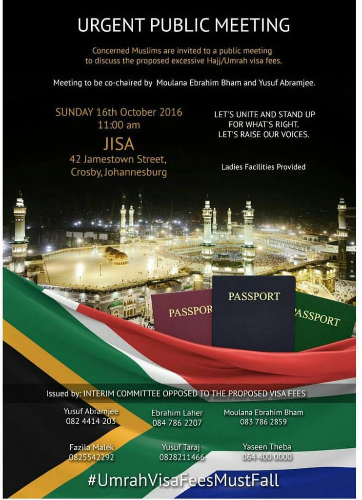 South African Muslims Unite #UmrahVisasFeesMustFall