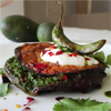 Recipe: Masala Eggplant with Green Chutney