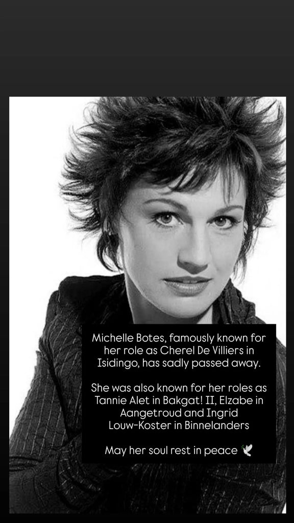South African Actress Michelle Botes has passed away