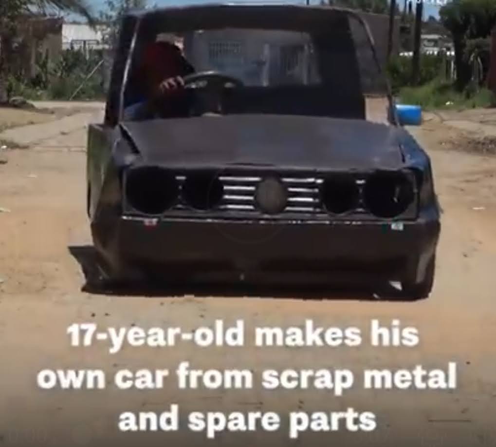 17 year old South African builds his own car from scrap metals and spare parts