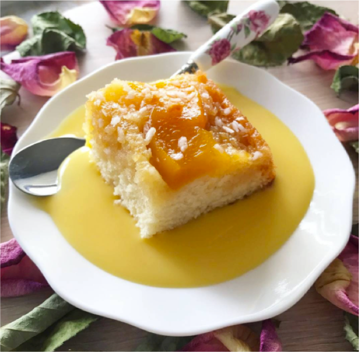 Recipe: Upside Down Peach Cake by Aniseeds