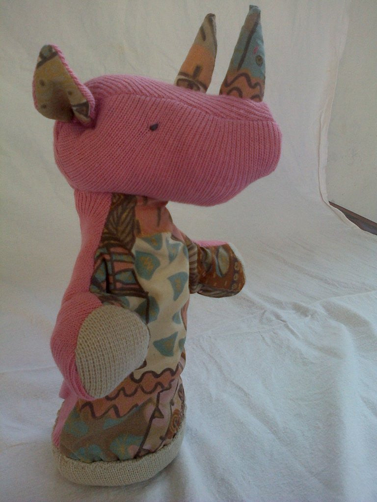 SA Softies - Rhino Puppet (Pink)
