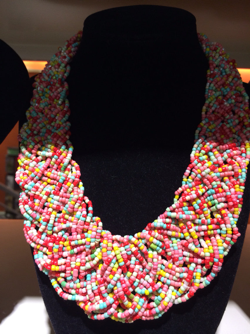 African Beaded Necklace (Multi-Coloured) - iloveza.com - 1