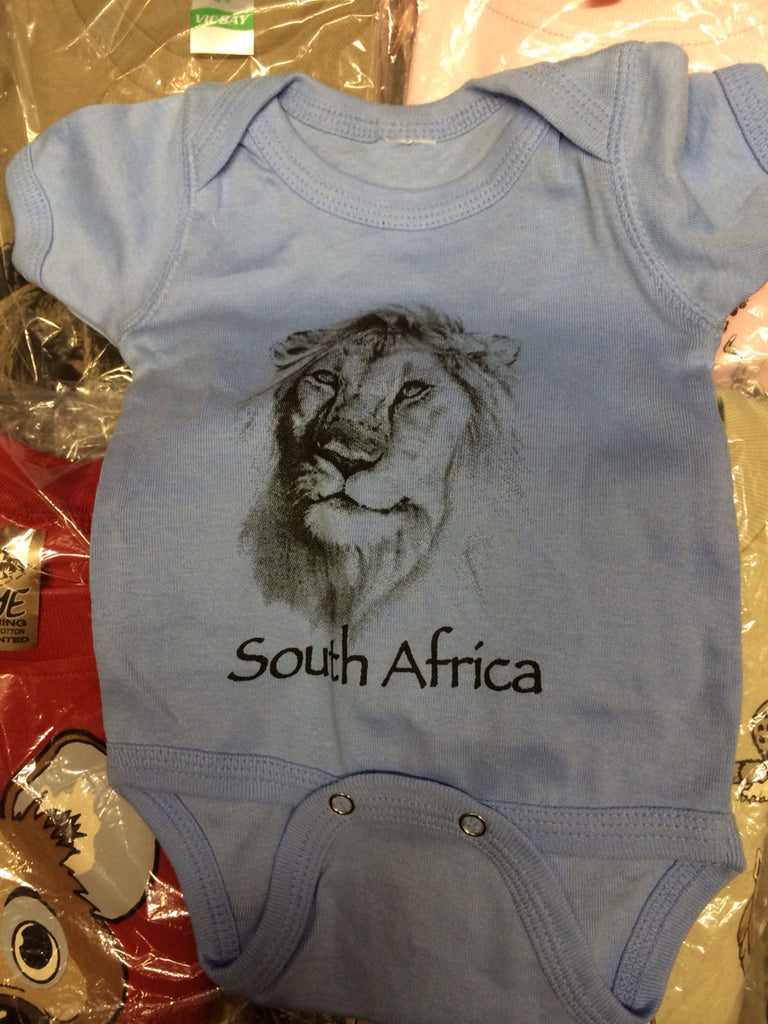 African Lion Baby Vest (Blue) - iloveza.com