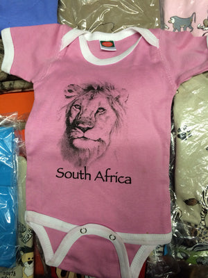 African Lion Baby Vest (Pink) - iloveza.com