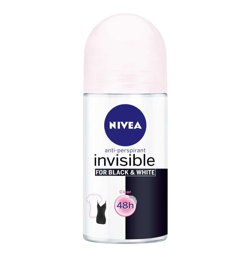 NIVEA Roll On Black and White Clear Female (1 x 50ml) - iloveza.com