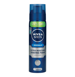 NIVEA Extra Moisture Shaving Foam Original 25% Extra (1 x 250ml) - iloveza.com