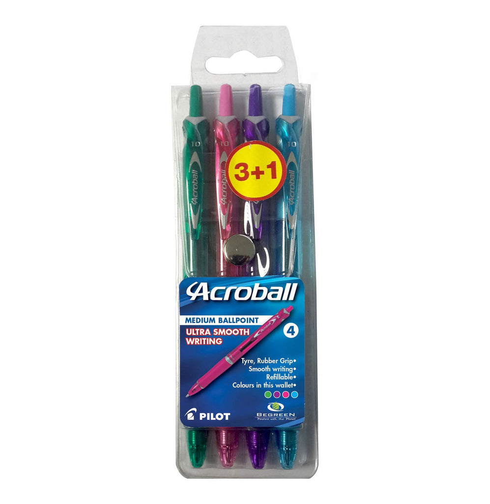 Pilot - Acroball Ballpoint Pen 4 Pack Assorted - iloveza.com