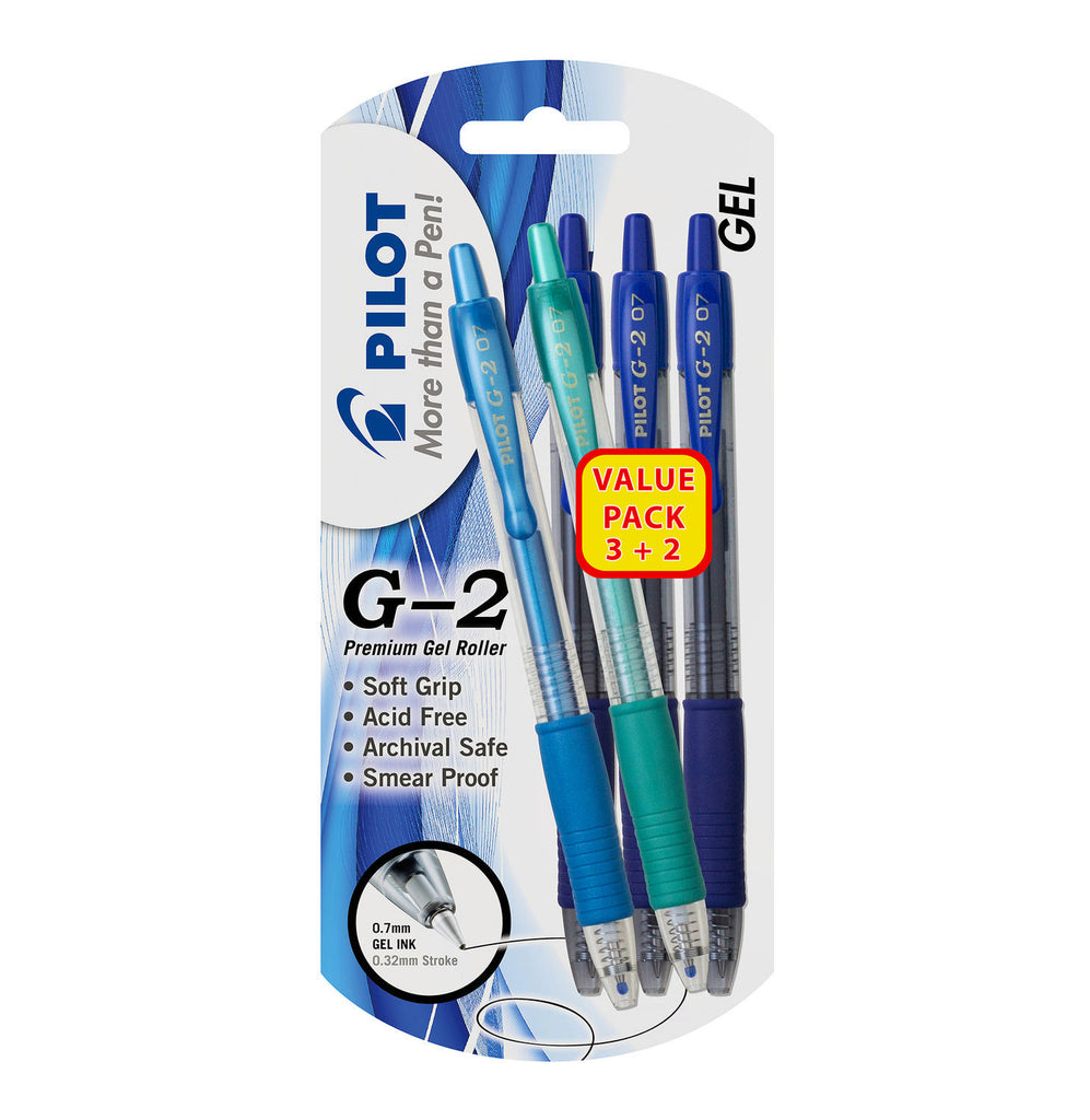 Pilot - G2 Ballpoint Pen 5 Pack Blue - iloveza.com