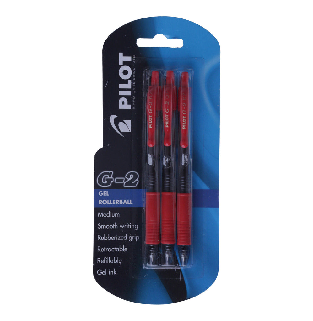 Pilot - G2 Gel Ink Pen 3 Pack Red - iloveza.com