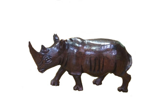 African Wooden Rhino - iloveza.com