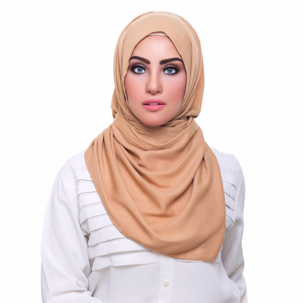 Pearl Daisy - Biscotti Textured Hi-Lo Hoojab - iloveza.com - 1