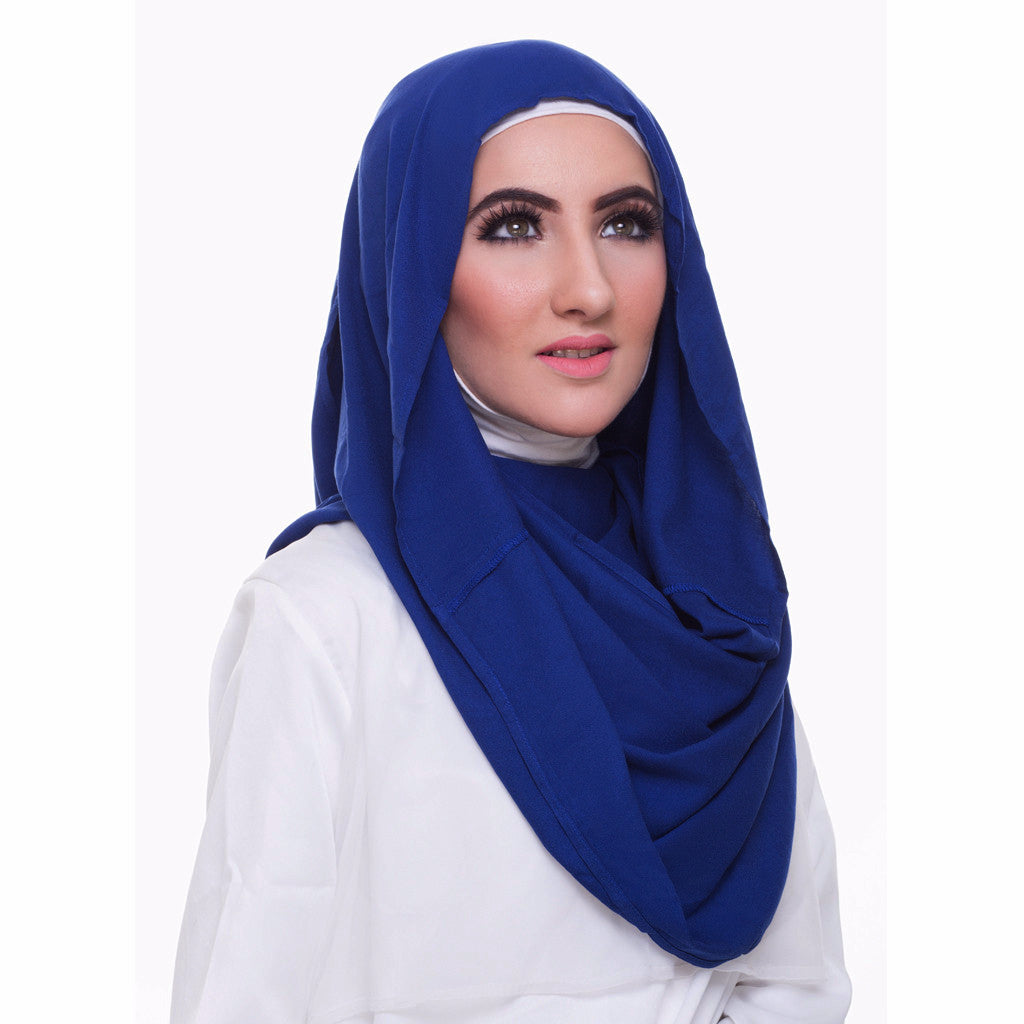 Pearl Daisy - Blue Textured Hi-Lo Hoojab - iloveza.com - 1