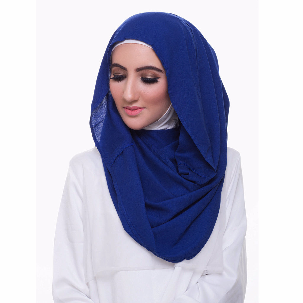 Pearl Daisy - Blue Textured Hi-Lo Hoojab - iloveza.com - 2