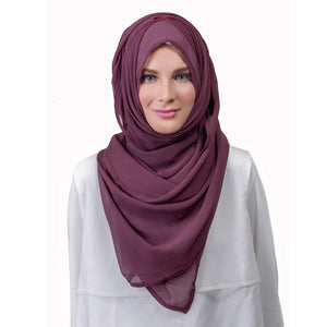 Pearl Daisy - Grape Chiffon Large Hijab - iloveza.com