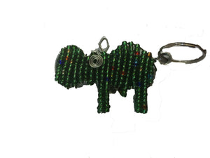 African Beaded Key Ring (Hippo) - iloveza.com
