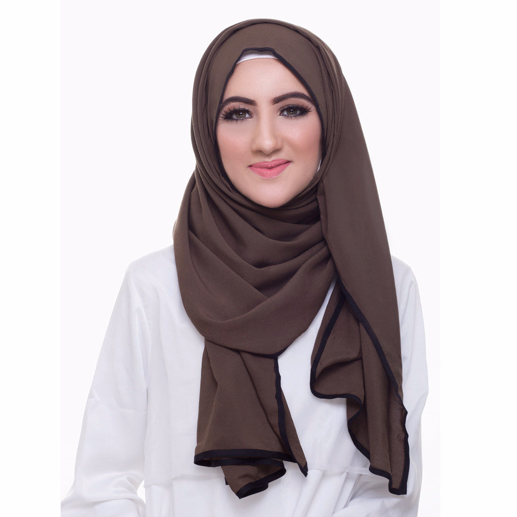 Pearl Daisy - Juniper Bordered Weightless Large Hijab - iloveza.com - 1
