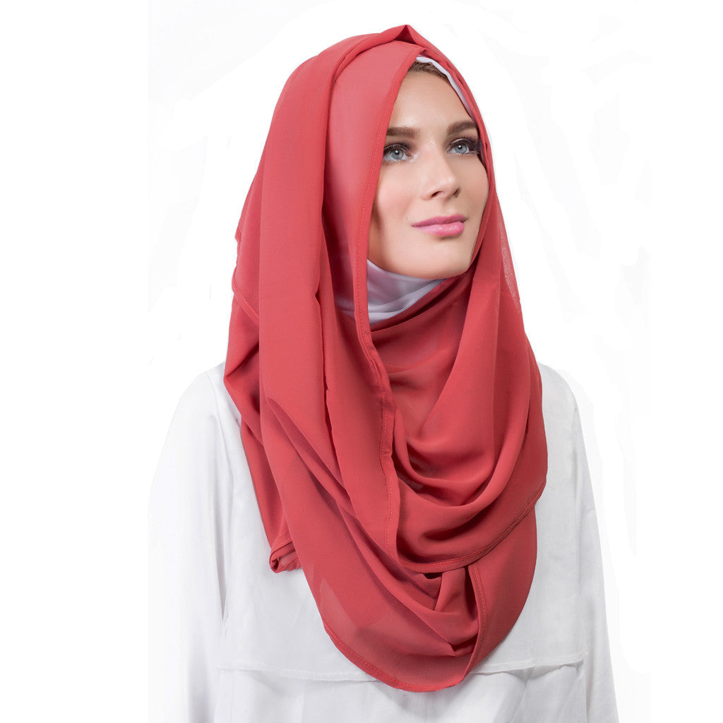 Pearl Daisy - Marsala Chiffon Hi-Lo Hoojab - iloveza.com - 2