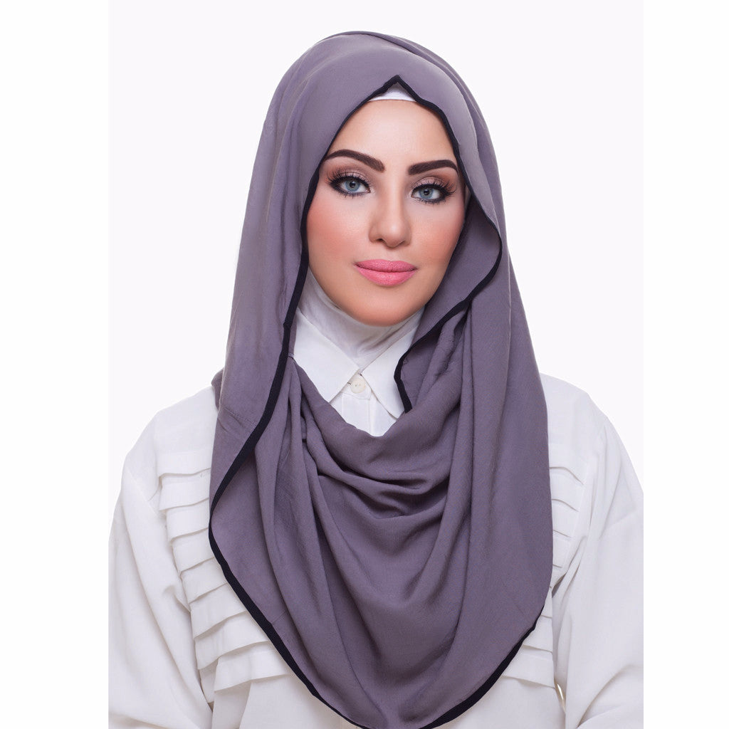 Pearl Daisy - Pewter Bordered Weightless Hi-Lo Hoojab - iloveza.com - 1